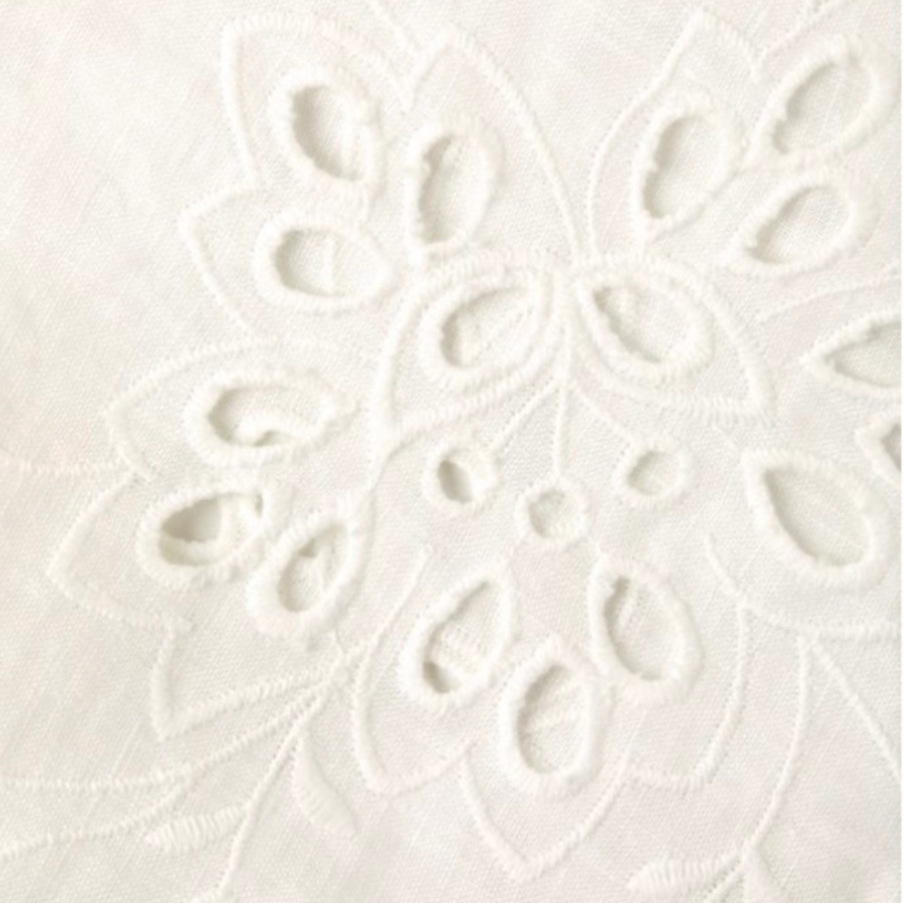 Rebecca Taylor Sarah Embroidered White Blouse, Size L, NWT - Picture 3 of 16